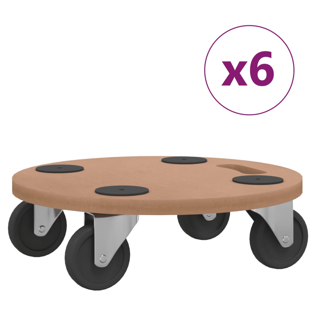 Chariots Sur Roulettes 6 Pcs Ronds En Bois D ing nierie Avec Patins chariots-sur-roulettes-6-pcs-ronds-en-bois-d-ing-nierie-avec-patins