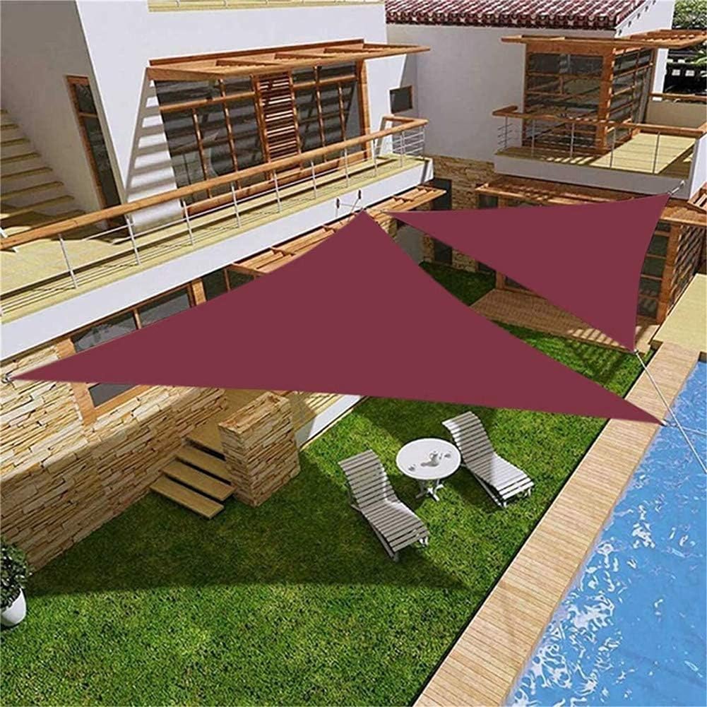 Voile d'ombrage triangulaire 5 x 5 x 5 m - résistant à l'eau et au vent - avec protection UV pour jardin, terrasse, extérieur, camping - Bordeaux - 8