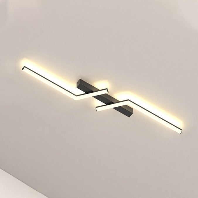 Lampa sufitowa, Lampa Sufitowa LED 80cm, Nowoczesny kinkiet, Metalowy żyrandol, Ciepłe światło 3000K, Czarny