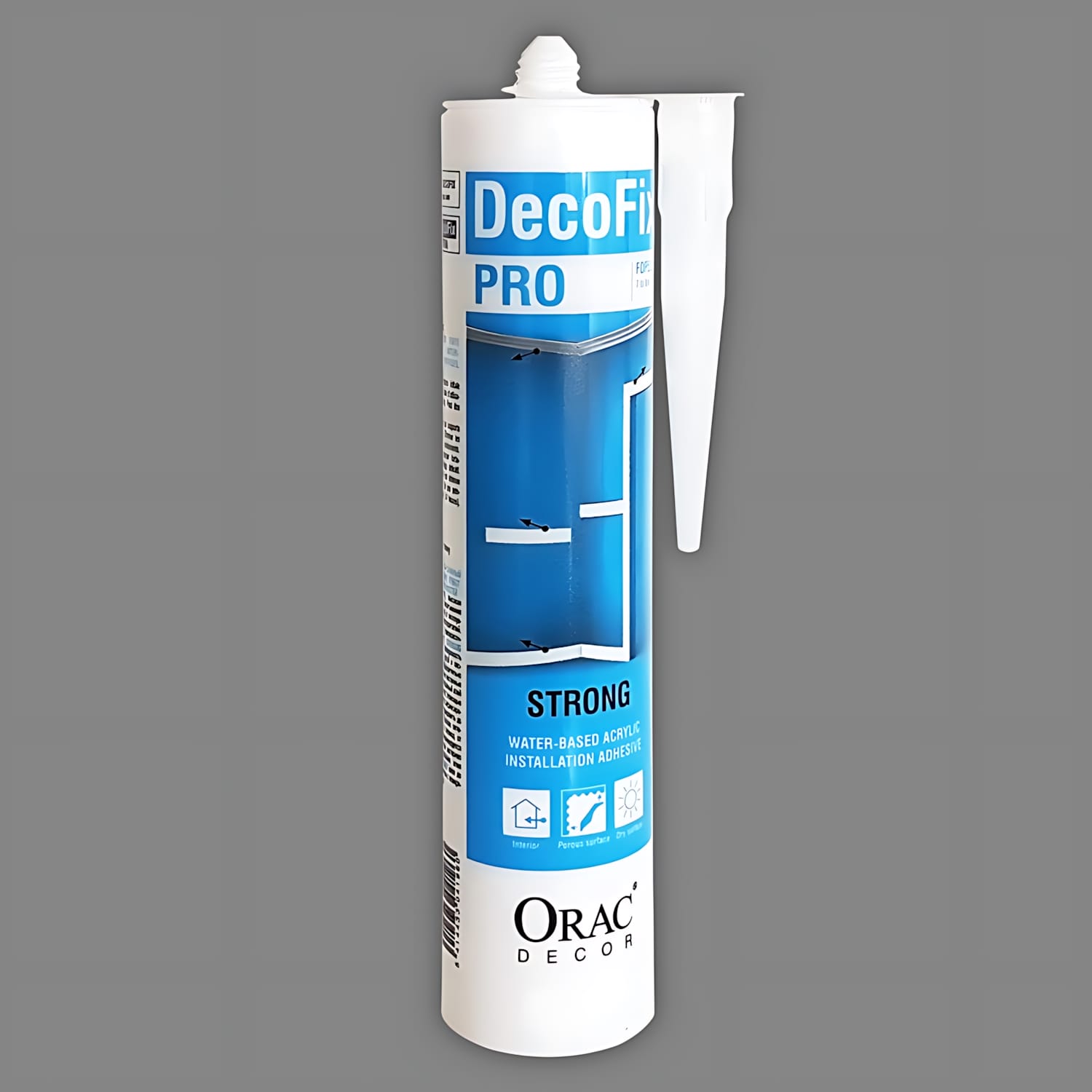 DecoFix Pro Orac Decor FDP500 Adhesivo acrílico Cartucho de 310 ml Adhesivo de inslación para molduras y paneles - 3