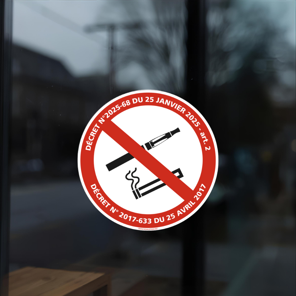 Panneau signalisation interdiction de fumer et de vapoter, Diamtre 350 mm  ( 35 cm), PVC | Leroy Merlin