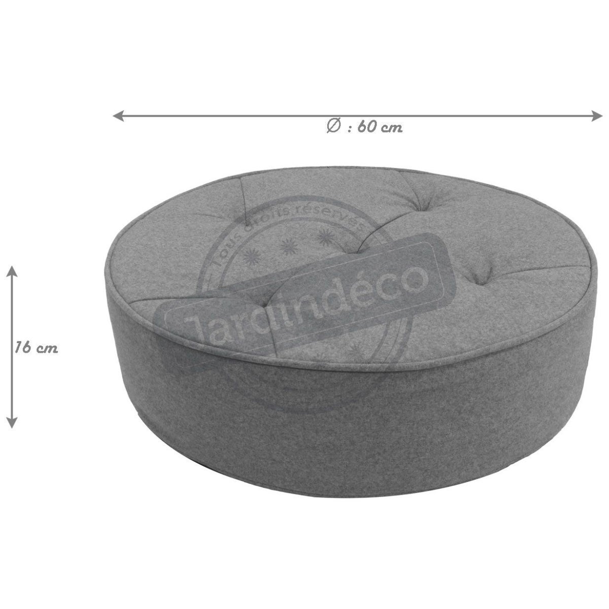 Pouf de sol en toile effet feutrine 5 points Gris anthracite JARDINDECO ...