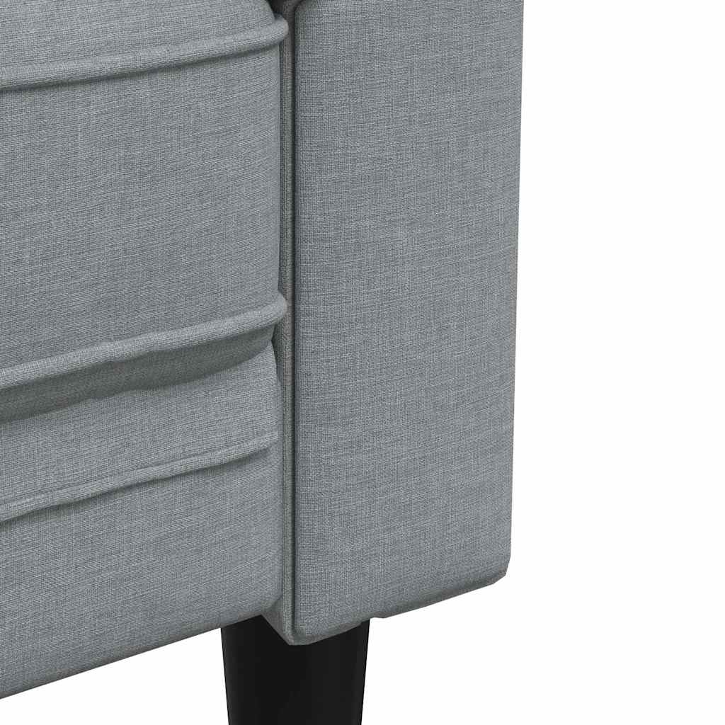 vidaXL Fauteuil Chesterfield gris clair tissu - 7