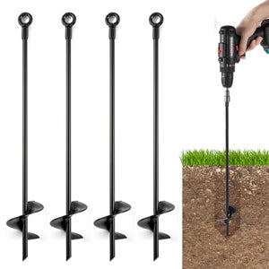 KOTARBAU® Ancrage au Sol - Ancrage pour Balançoire - Acier Galvanisé - 44,5x4 cm - Argent - Support Poteau à Enfoncer - Support Balancoire