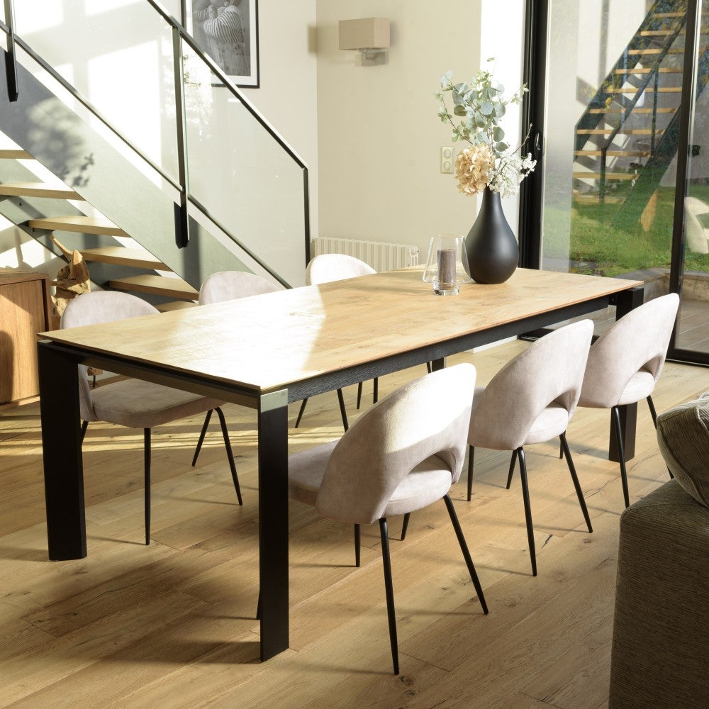 chairus Set di 2 Sedie da Pranzo in Pelliccia Sintetica Sedia Cucina Senza Braccioli Sedia Moderna Design per Cucina/Soggiorno/Sala da Pranzo, Cachi