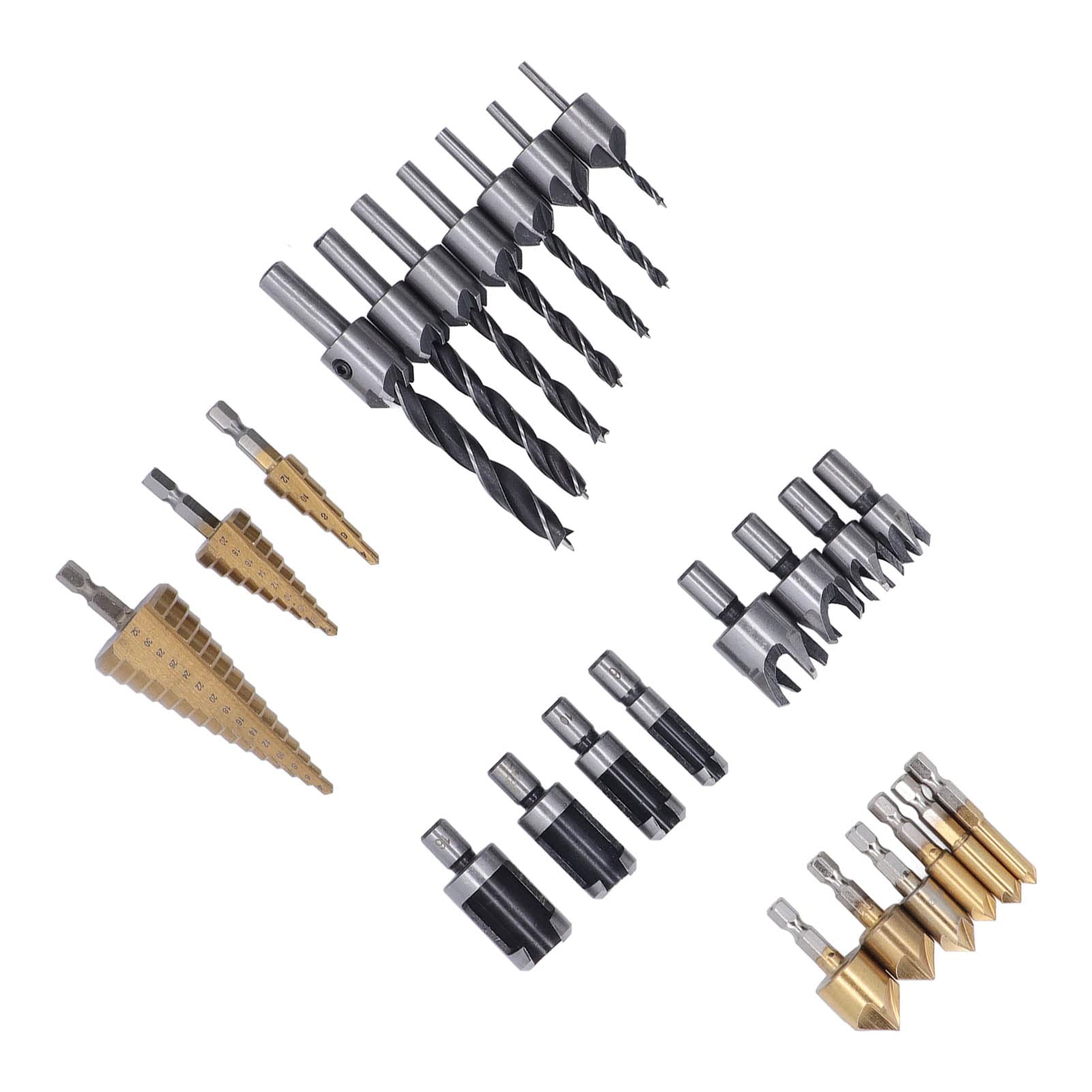 Set De 7 Forets à Chanfreiner - 3 à 10 Mm - Pour Bois Et Acier