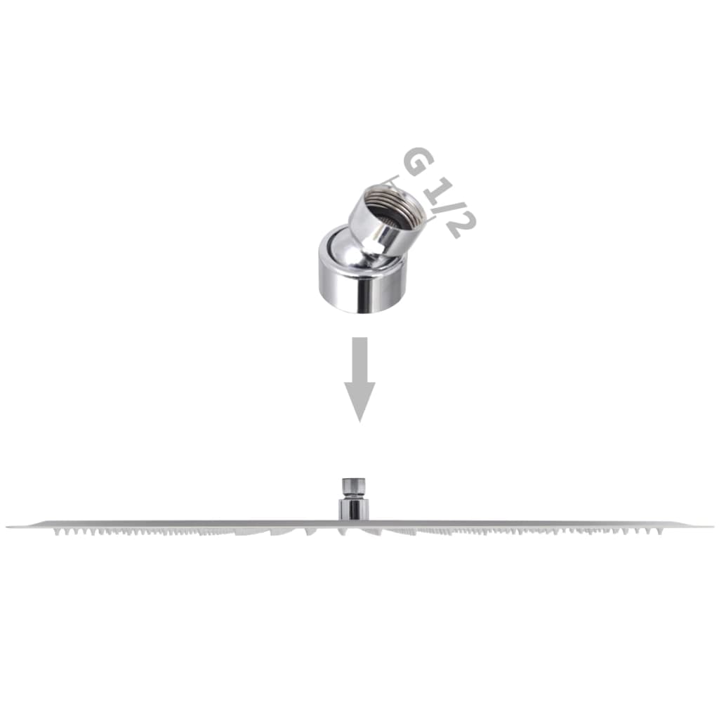 Testa Doccia a Pioggia in Acciaio Inossidabile 50x50cm Quadrata vidaXL - 7