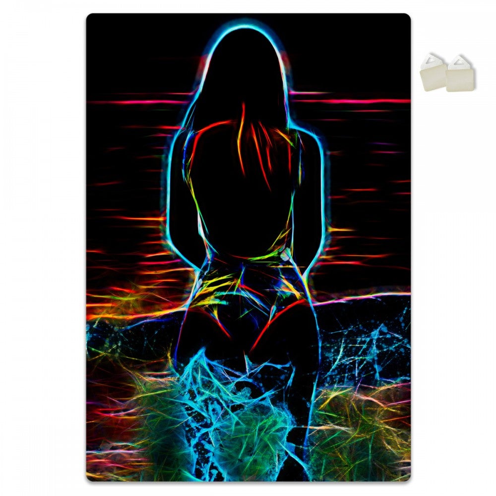 Mujer neón - cartel con estructura de pvc forex expandido espesor 3 mm - dimensiones 100x70 cm