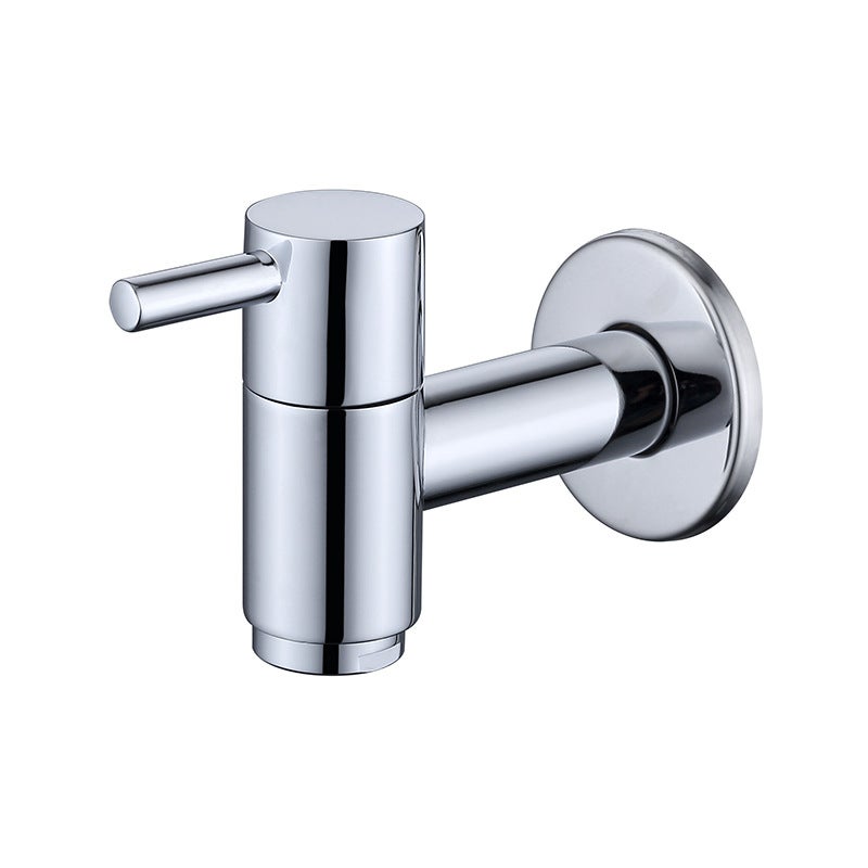 Kran ścienny mosiężny do umywalki lub pralki - Kran zewnętrzny - Chrom