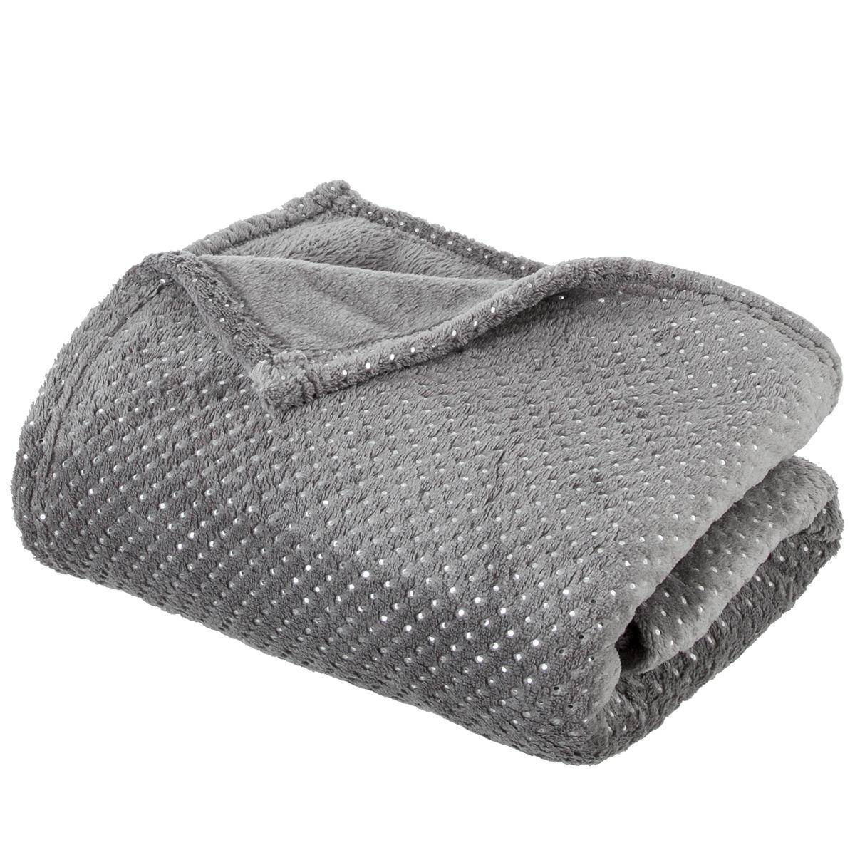 Plaid flanelle Ryo bleu 125x150cm - Atmosphera créateur d'intérieur