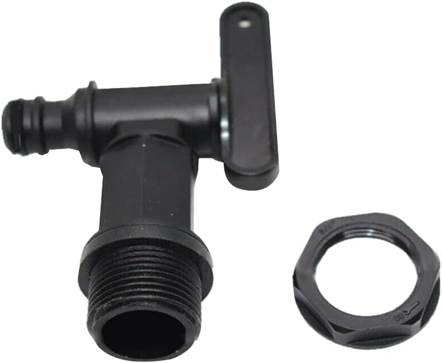 Plastikowy kran do zbiornika 1000 l, adapter do zbiornika na wodę IBC, kran do węża ogrodowego, do zbierania wody deszczowej