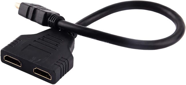 Boton De Youtube Cablecc HDMI Macho A 2 HDMI Hembra 1 En 2 Salidas Divisor Adaptador Convertidor Splitter Hdmi