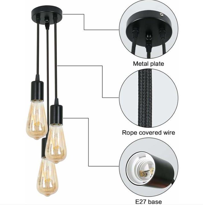 Lampadario a sospensione design moderno bianco 3 luci RD-0203