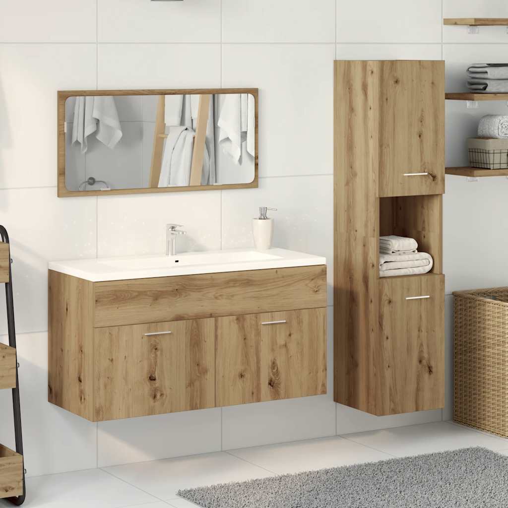 Set di mobili da bagno in legno composito da 3 pezzi - 3