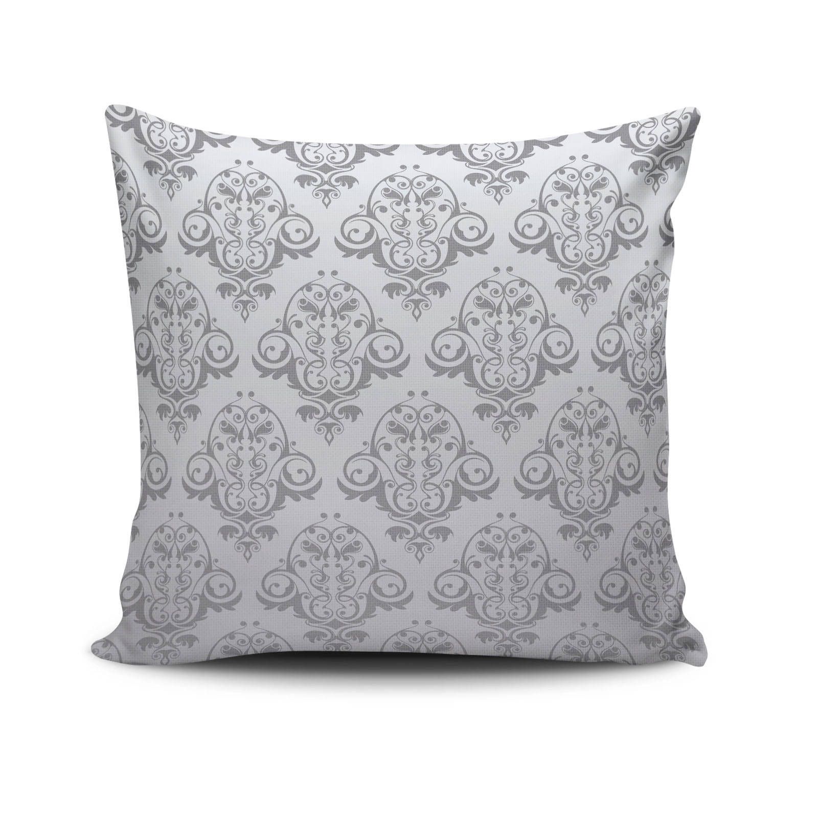 Mistro Coussin Mistro 43x43cm Tissu Motif Baroque Gris | Leroy Merlin