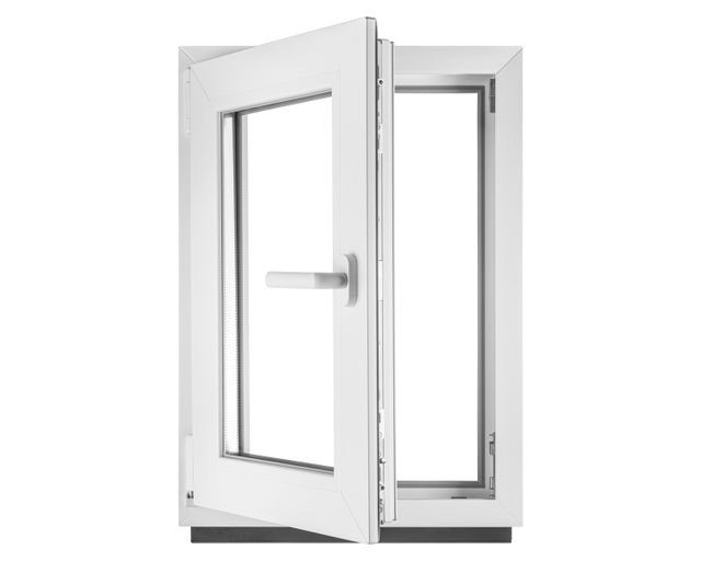 ‎BauPLAZA - Ventana PVC ANCHO x ALTO 400 x 650 mm 40 x 65 cm Izquierda BLANCA Vidrio Transparente - doble cristal OSCILOBATIENTE