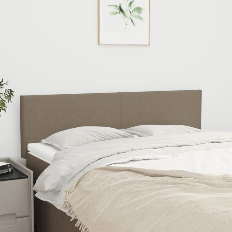 2 Têtes De Lit Taupe 80x5x78/88 Cm - Tissu Respirant Pieds Bois Réglables VidaXL