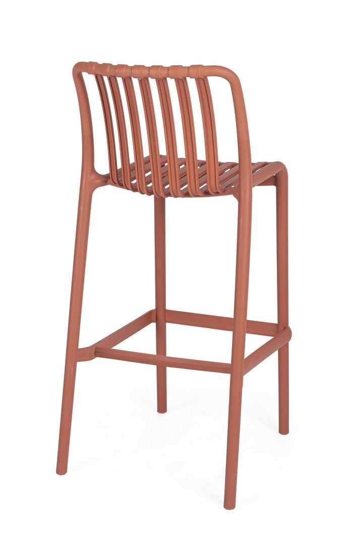 Tabouret d'extérieur en polypropylène résistant aux UV, rouge - 2