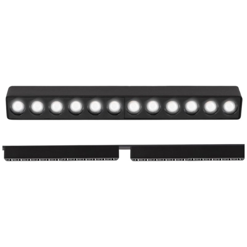 Zestaw oświetlenia szynowego LED Czarny RUCHOMY system magnetyczny szyna 1m + 2 lampy LED NEUTRALNA barwa 4000K LEDHOFF