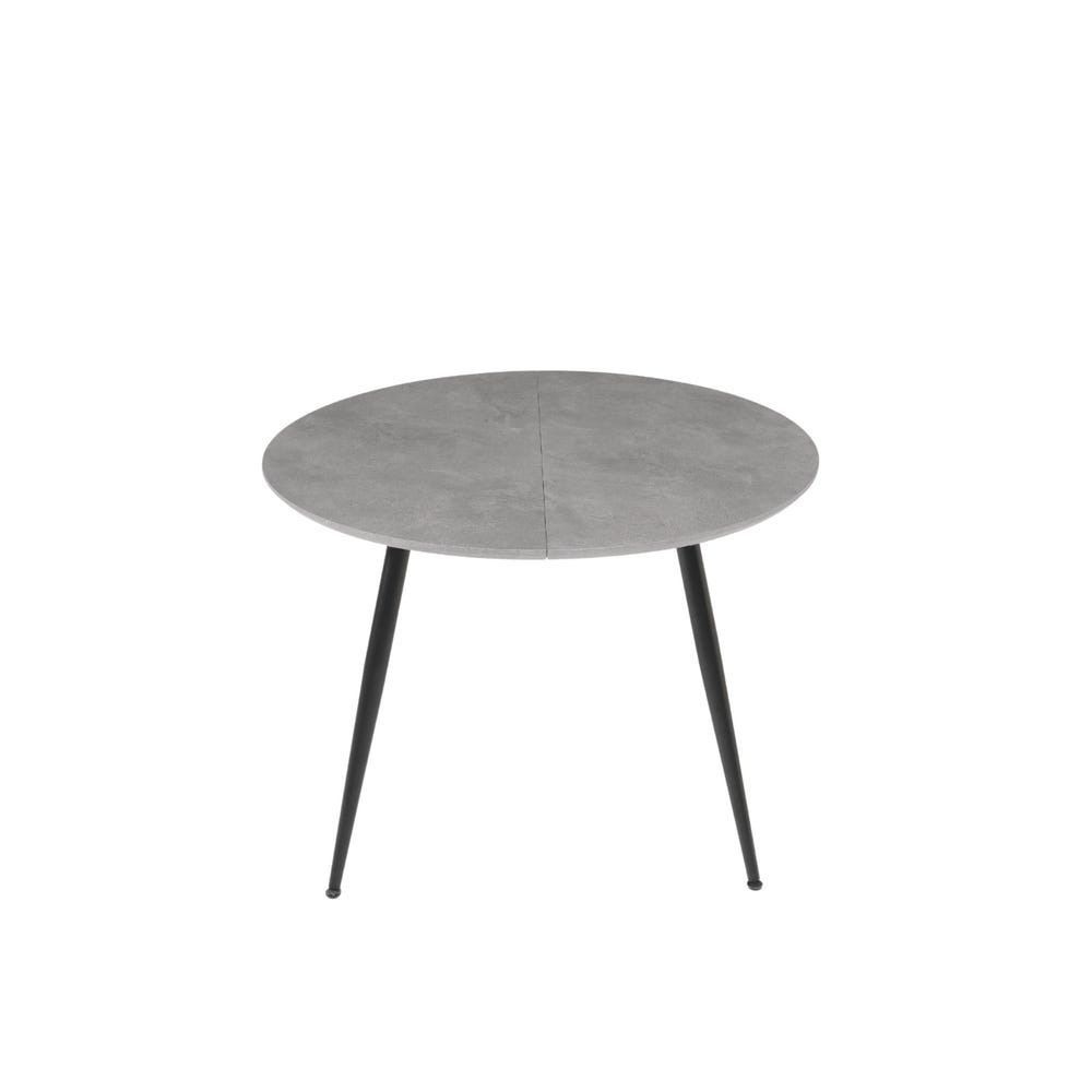 Table ronde extensible grise avec rallonge centrale cm Ø 120/160x74h ...