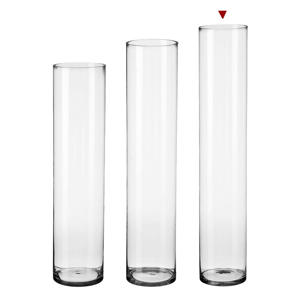 Vase cylindrique en verre transparent - 3