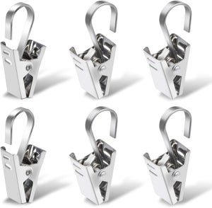 150 Pièces Pince Rideau Métal Acier Inoxydable - Clips Avec Crochets Pour Rideaux, Photos, Douche Et Décoration