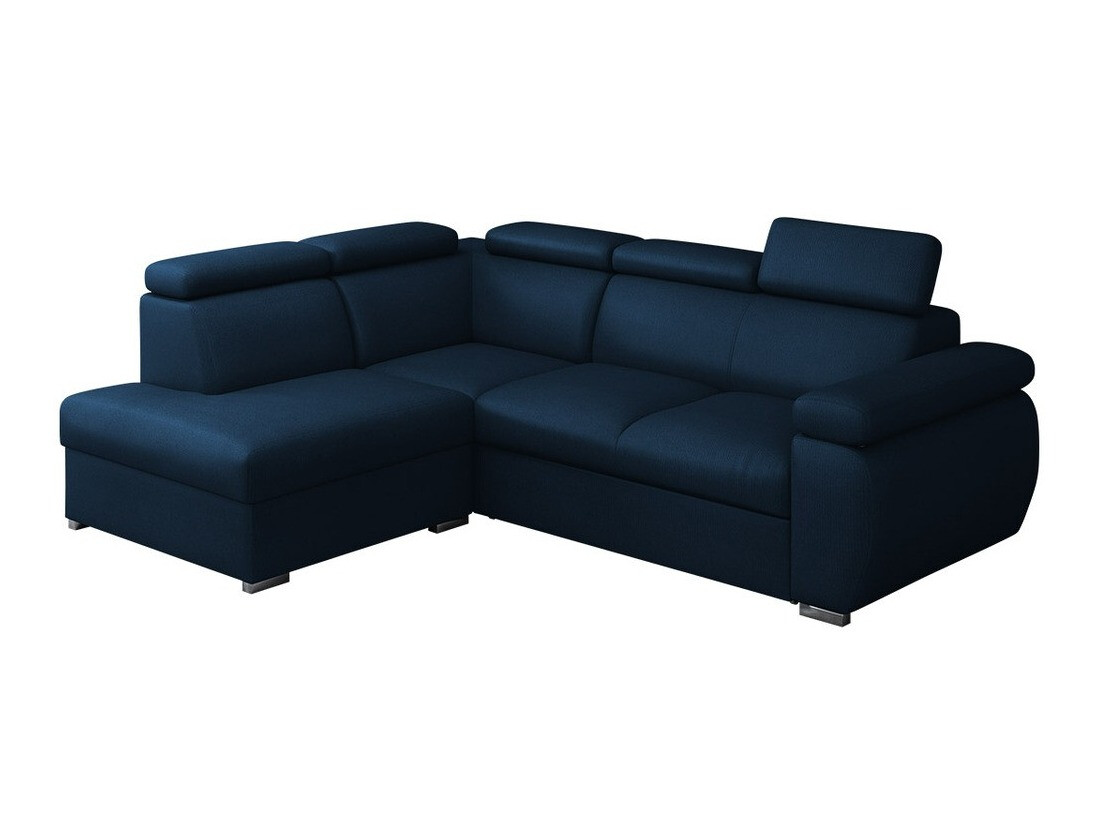 Sofá rinconero columbus 161, azul, función de descanso, caja de ropa de cama, 260x200x85cm