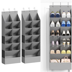 Relaxdays Scarpiera Salvaspazio XXL, Con Rivestimento In Tessuto Non Tessuto 10 Ripiani Per 50 Paia Di Scarpe Nero 85168412