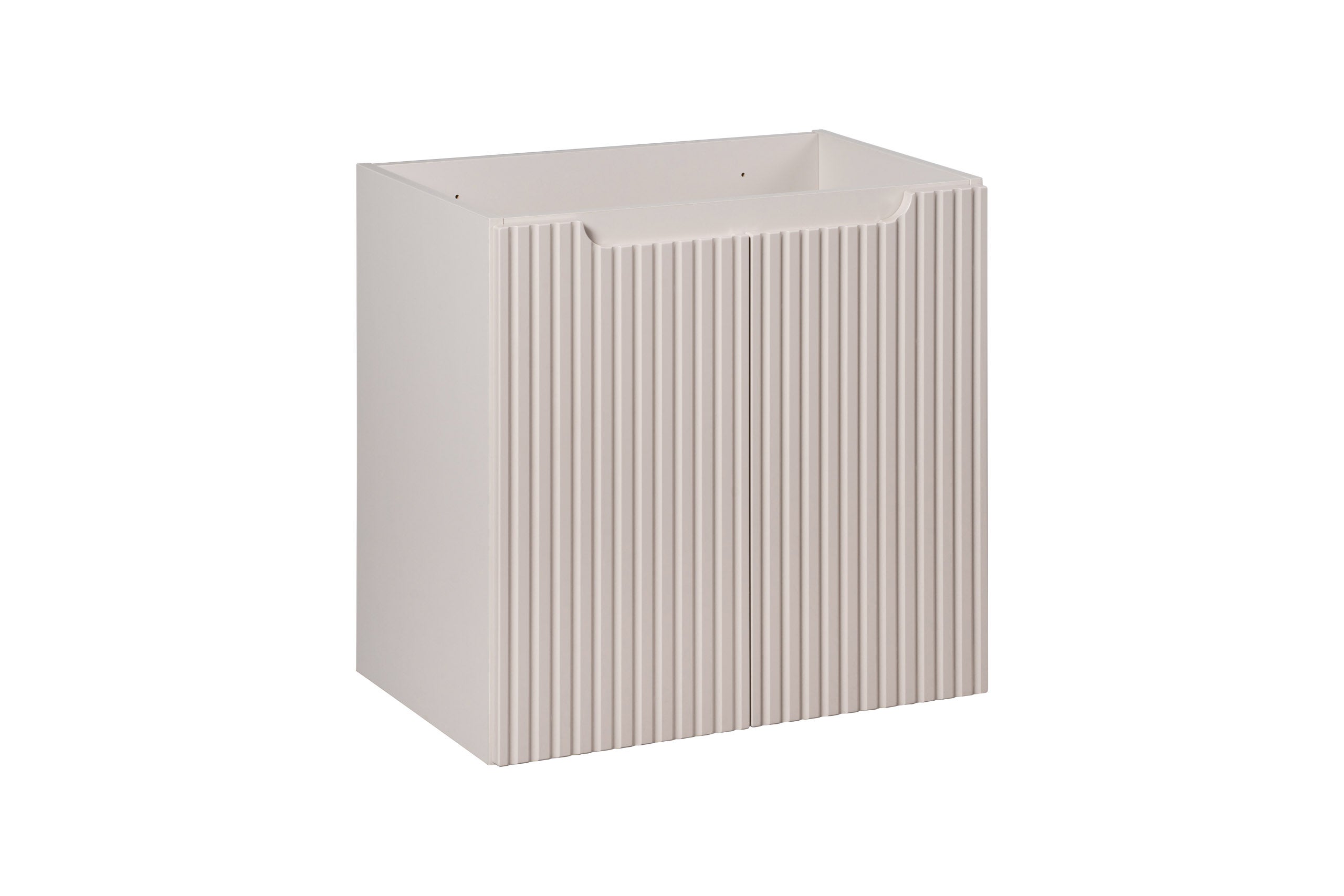 Szafka łazienkowa NOVA 60 cm kaszmir pod umywalkę wisząca ryflowane fronty 2 drzwi