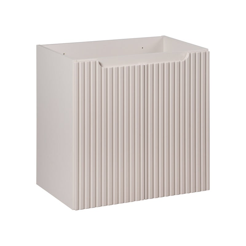 Szafka łazienkowa NOVA 60 cm kaszmir pod umywalkę wisząca ryflowane fronty 2 drzwi