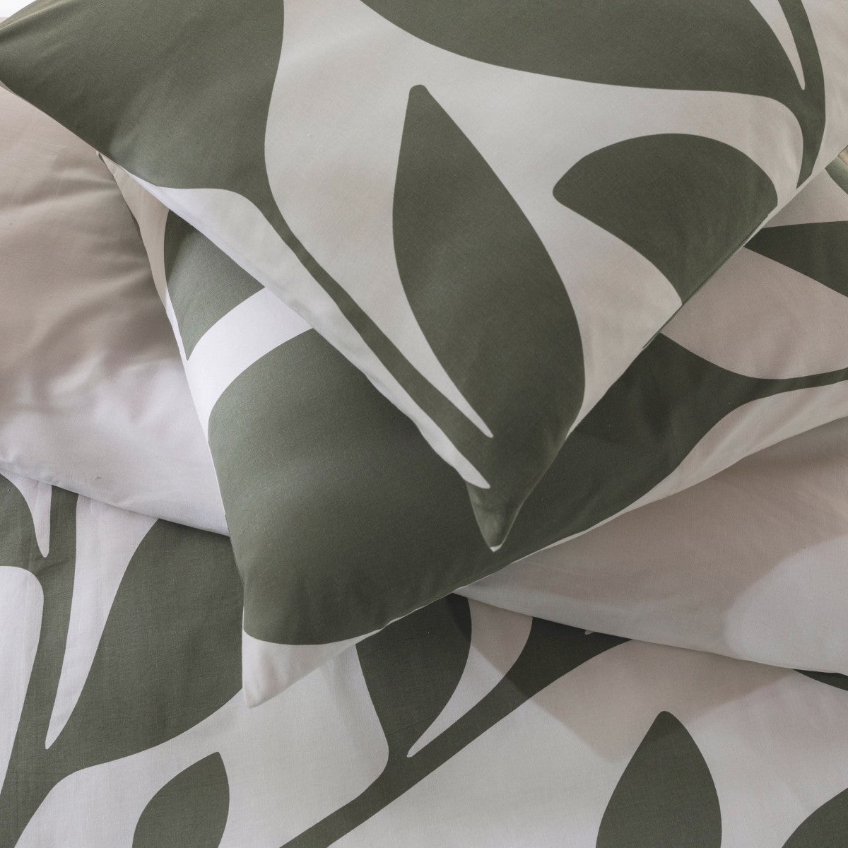 Parure de lit 2 personnes en coton 57 fils imprimé vert 260x240cm - 2