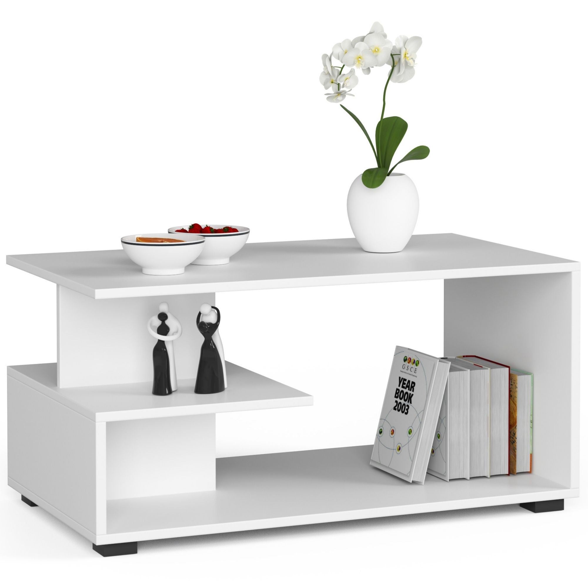 Stolik kawowy AKORD PIN Biały 90 cm kolor Biały mat 90x51x45 cm