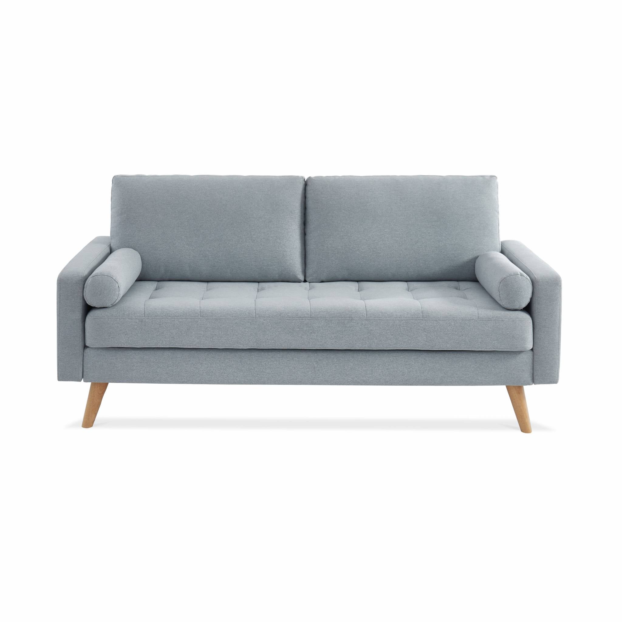 Canapé en tissu gris clair. 3 places scandinave fixe. droit. pieds bois IVAR 3 - 2