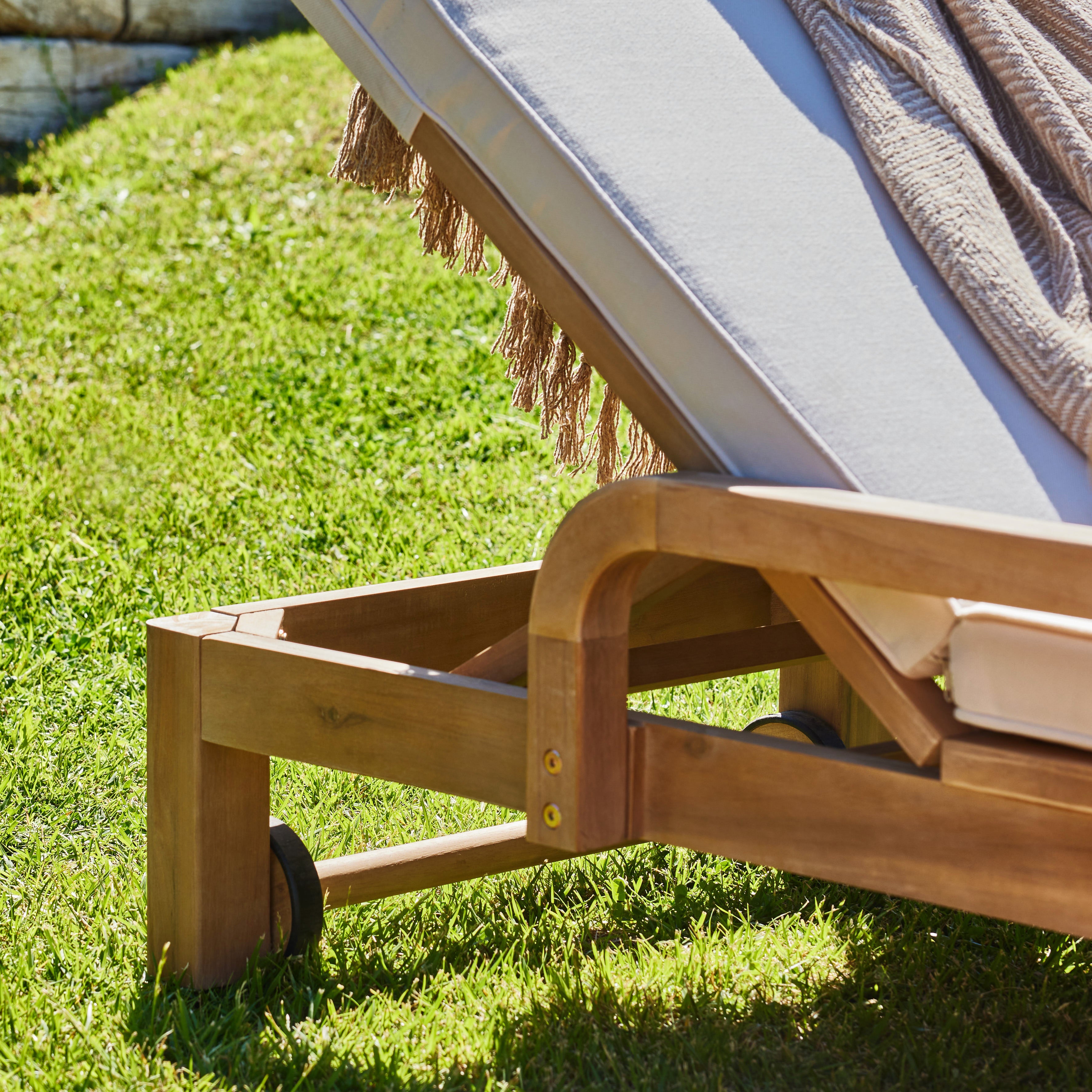 Pack de 2 chaises longues avec coussin et roulettes - Siena - 6