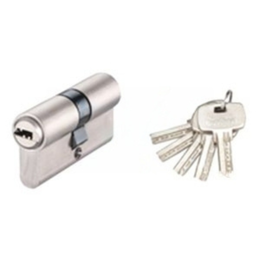 Bombillo De Seguridad ISEO 880950509.5 | Leva Larga 50x50 Mm, Níquel | Incluye 5 Llaves Y Barra Antitaladro