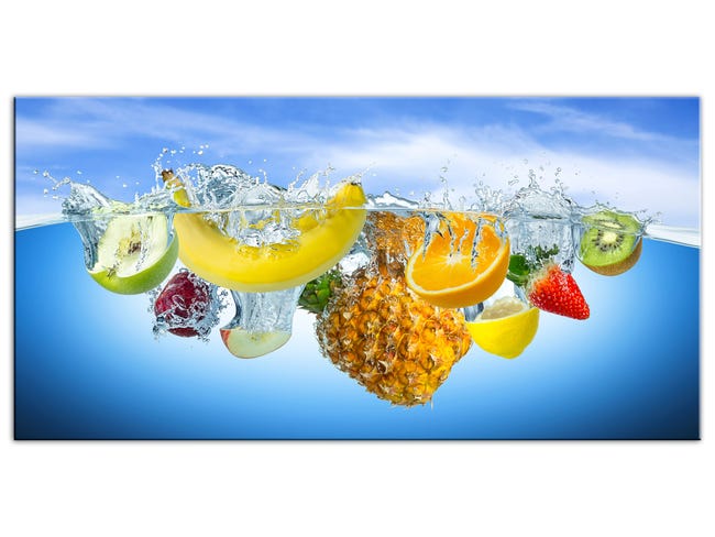 Toile Déco Murale Tableau Déco Cuisine Les Fruits Dans L'eau Toile Déco Murale Tableau Déco Cuisine Les Fruits Dans L'eau