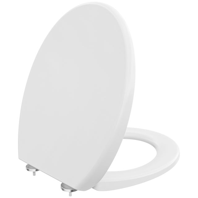 DERW max Siège de Toilette en Forme de O, Siège de Toilette à Bouton Unique, Double Couche et épais, Siège de Toilette en Résine Urée-formaldéhyde