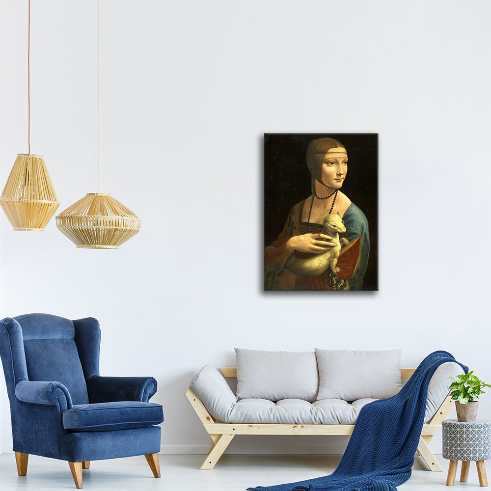 Tableau - La Dame à L'Hermine Leonardo Da Vinci cm 60x80 - 3