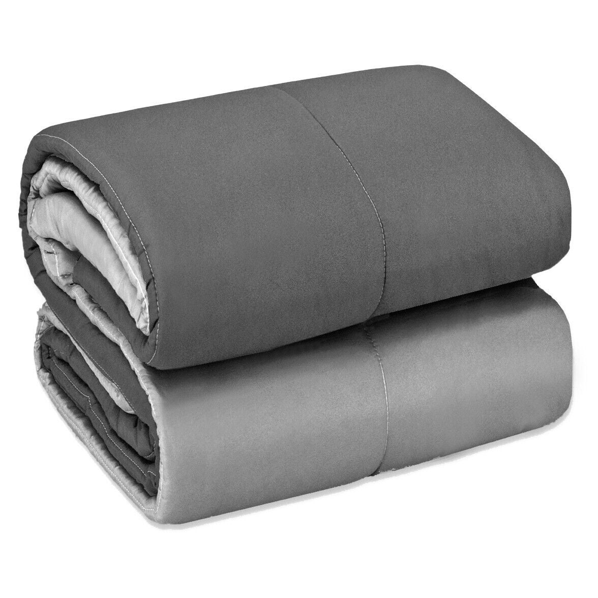 Colcha edredón nórdico de invierno doble cara 250 gr manta cálida cama matrimonial 2 plazas gris