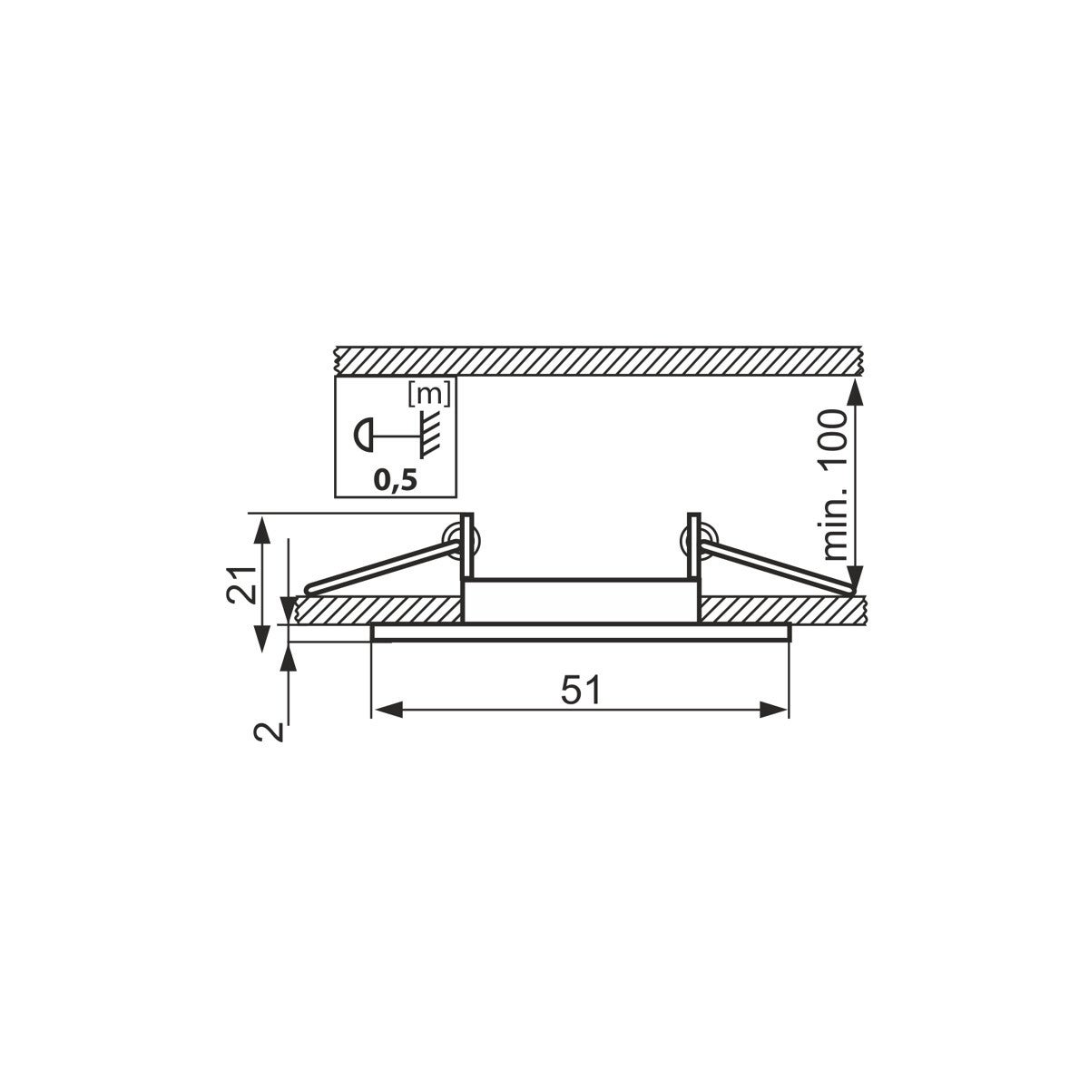 Oprawa sufitowa wpuszczana oczko srebrny satyna 1xGU10x50W okrągła IP20 wym: 2,1 x 5,1 x 5,1 cm aluminium IdeaLED - 2