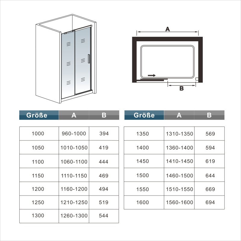 Aica Porte De Douche 130x195cm Coulissante En Niche En 8mm Verre Anticalcaire - 5