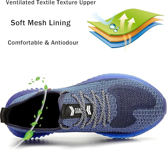 Chaussures de Sécurité Unisexes à Bout en Acier - Baskets Légères Résistantes à la Perforation pour l'Industrie et la Construction - 2