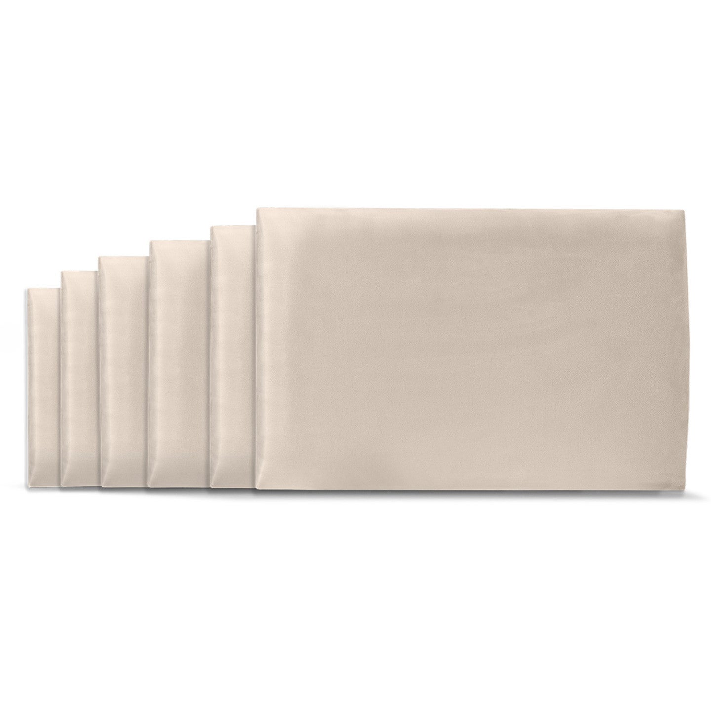 Lot de 6 panneaux muraux pour tête de lit YUMA 180 cm en tissu effet suédé beige - 3