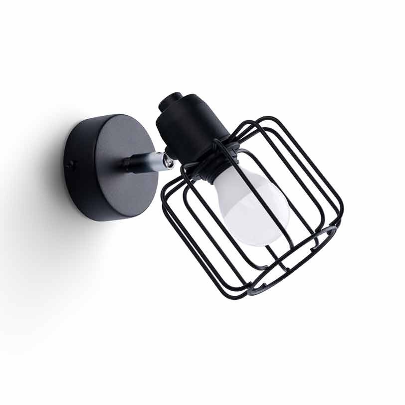 Kinkiet ścienny Beluci czarny-chromowany 1xE14x40W wym: 18 x 14 x 15 cm metal IP20 Sollux Lighting