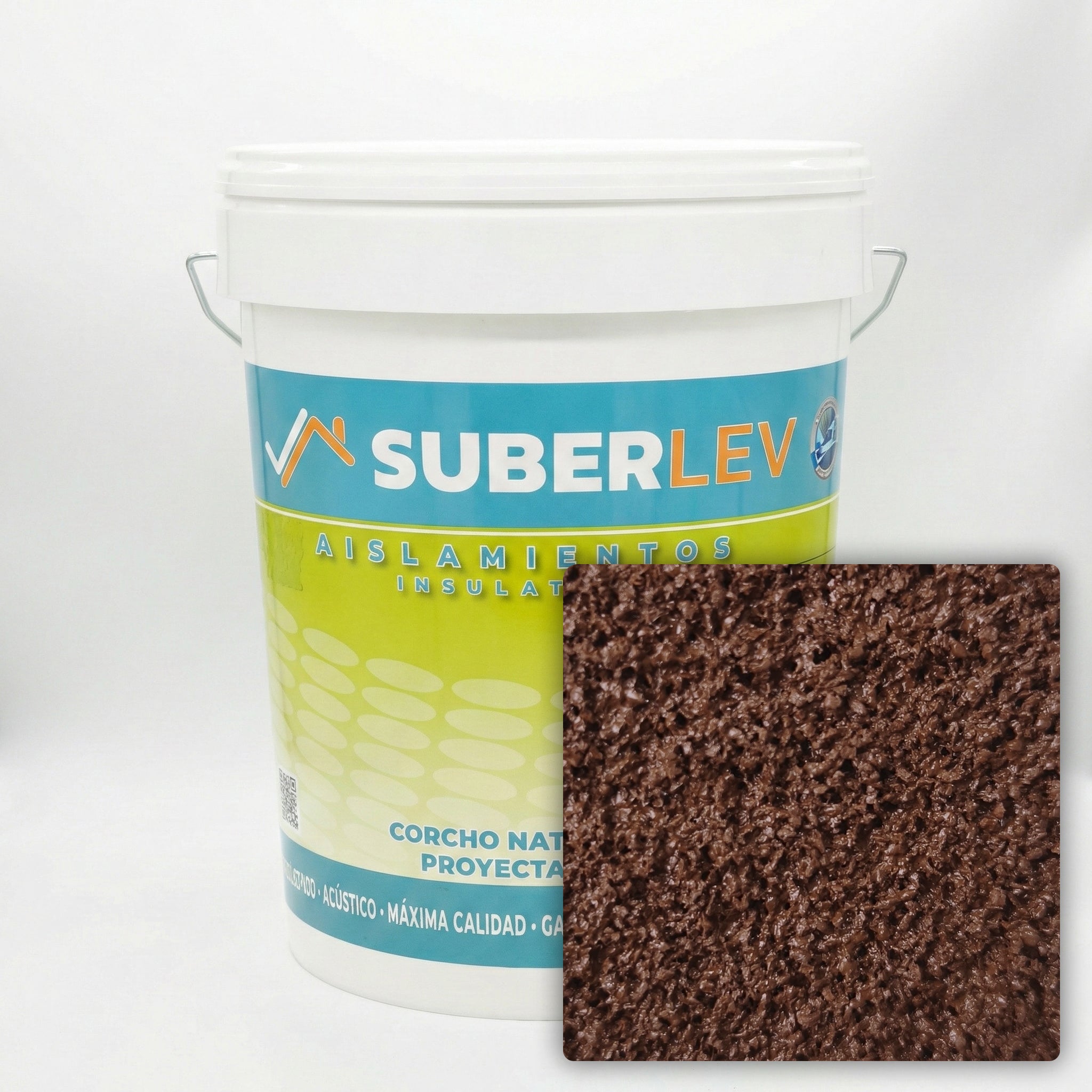 Corcho proyectado cubiertas y fachadas suberlev aislamiento natural térmico acústico e impermeabilización 12kg cp-22 (10 años garantía)