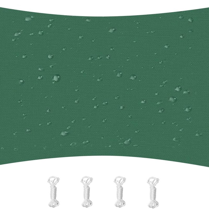 Żagiel przeciwsłoneczny prostokątny, wodoodporny, wiatroszczelny i anty-UV do ogrodu, odpowiedni do ogrodu, na podwórko i taras, 2x4 m, ciemnozielony