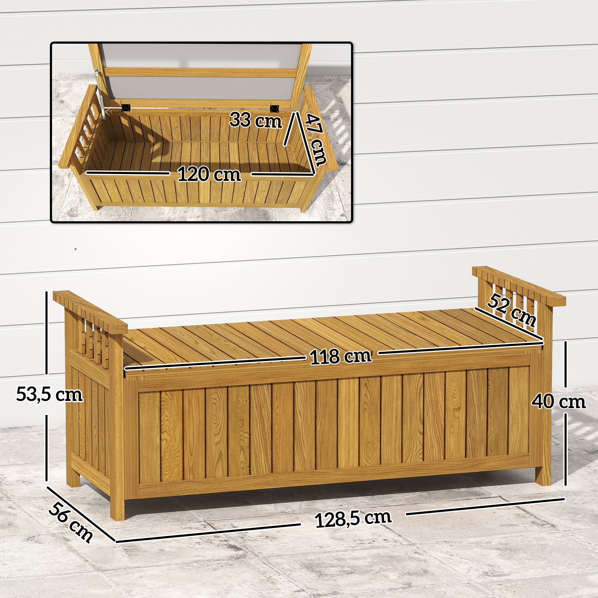 Banc de jardin Bois de sapin Outsunny - 3