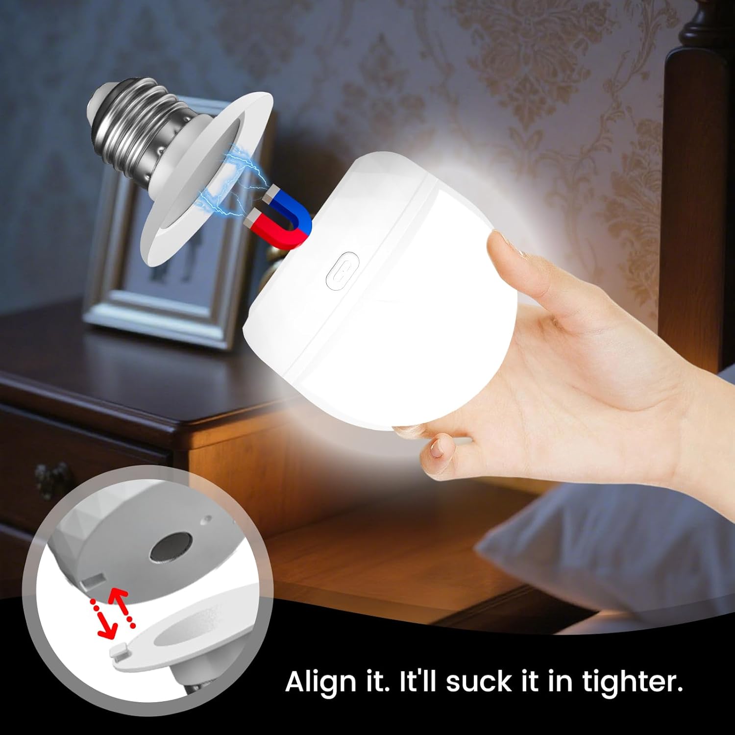 Ampoule rechargeable avec télécommande, culot E27, 3 couleurs dimmables, piles incluses, convient pour l'éclairage de secours, 2500 mAh. - 8