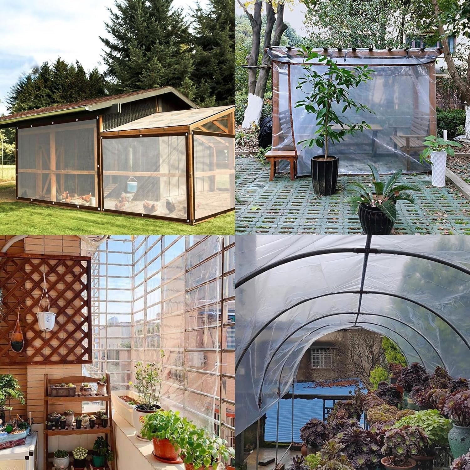 Lona transparente impermeable 3x4m para invernadero, lona plegable de PVC impermeable, protección contra la lluvia - 7