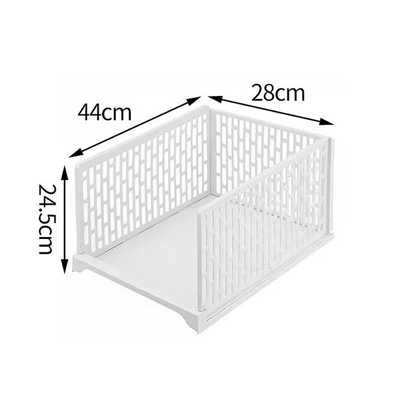 Lot de 2 organiseurs de placard empilables en plastique – boîtes de rangement ventilées pour vêtements, serviettes et séparation efficace d’étagères - 2